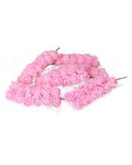 RÓŻYCZKI RÓŻE KWIATKI PIANKOWE Z TIULEM NA DRUCIKU