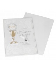 KARTKA NA KOMUNIĘ PAMIĄTKA KOMUNII ŚWIĘTEJ 18x13CM