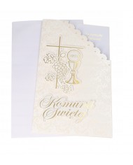 KARTKA NA KOMUNIĘ PAMIĄTKA KOMUNII ŚWIĘTEJ DUŻA