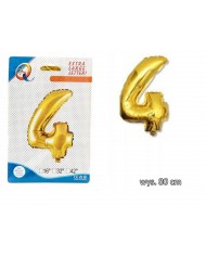 BALONY FOLIOWE CYFERKI BALON FOLIOWY CYFRA 4 80CM