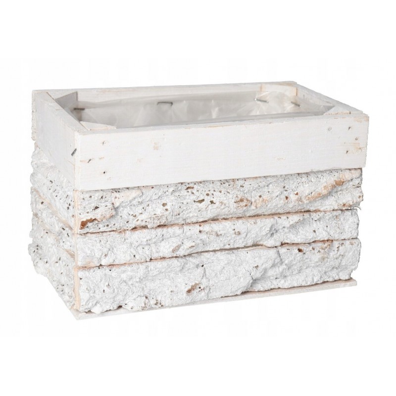 DONICZKA OSŁONKA DREWNIANA KORYTKO KORA BIAŁA 20CM