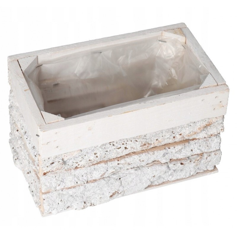 DONICZKA OSŁONKA DREWNIANA KORYTKO KORA BIAŁA 20CM