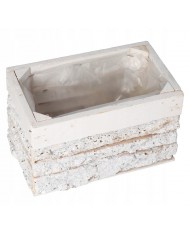 DONICZKA OSŁONKA DREWNIANA KORYTKO KORA BIAŁA 20CM