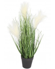 TRAWA SZTUCZNA PAMPASOWA ROŚLINA W DONICZCE SZTUCZNE KWIATY 44CM