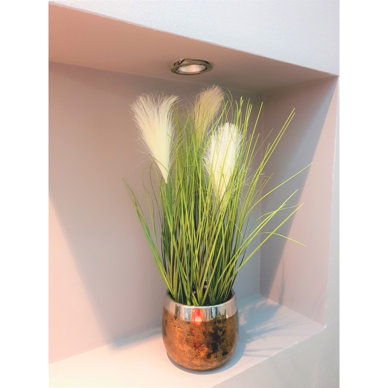 TRAWA SZTUCZNA PAMPASOWA ROŚLINA W DONICZCE SZTUCZNE KWIATY 44CM