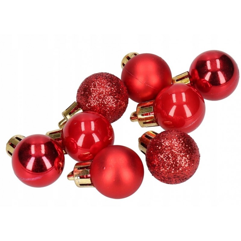BOMBKI PLASTIKOWE NA CHOINKĘ STROIK 8SZT 2,5CM BOMBKI CHOINKOWE