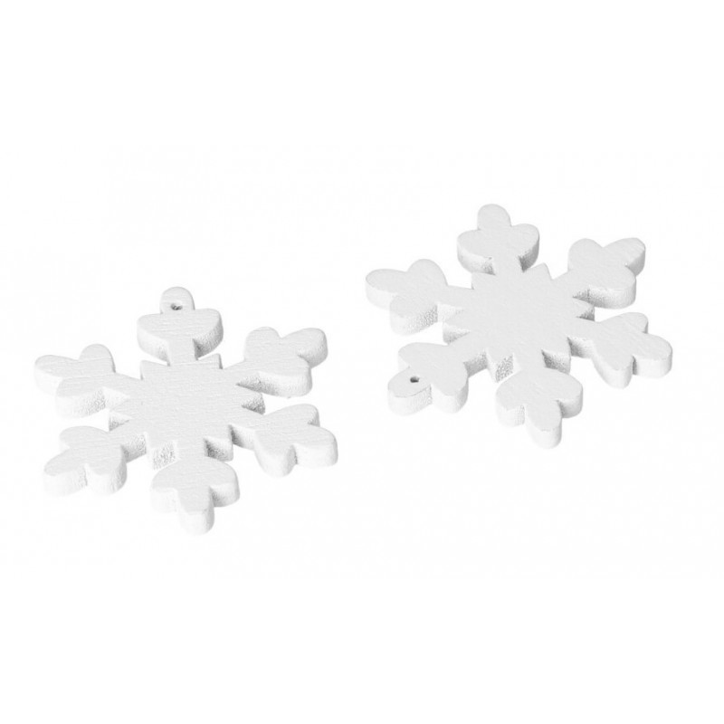 Śnieżynki gwiazdki drewniane do dekoracji 20szt 4 cm