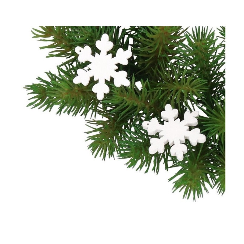 Śnieżynki gwiazdki drewniane do dekoracji 20szt 4 cm