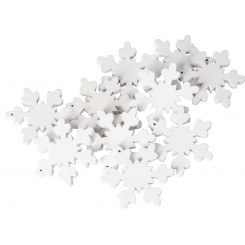 Śnieżynki gwiazdki drewniane do dekoracji 20szt 4 cm