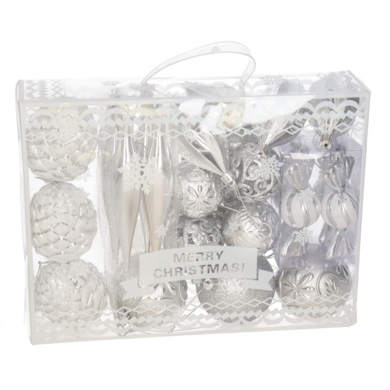 BOMBKI PLASTIKOWE NA CHOINKĘ DUŻY ZESTAW 29SZT
