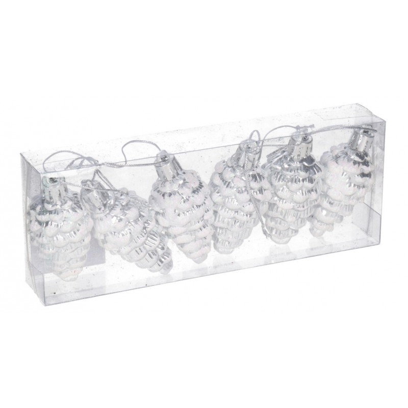 BOMBKI PLASTIKOWE NA CHOINKĘ STROIK SZYSZKI 6SZT