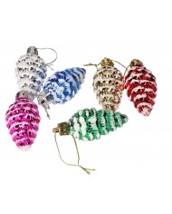 BOMBKI PLASTIKOWE NA CHOINKĘ STROIK SZYSZKI 6SZT