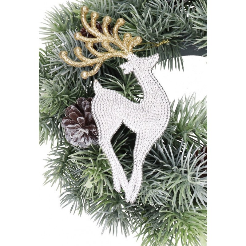 RENIFER SREBRNY ZAWIESZKA BOMBKI naCHOINKĘ STROIK