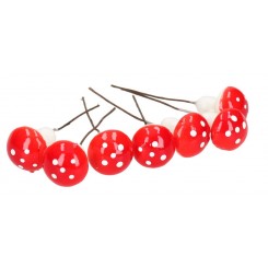GRZYBKI DEKORACYJNE MUCHOMORKI 24SZT STROIK