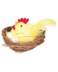 KURA W GNIAZDKU FIGURKA OZDOBA DO STROIKA