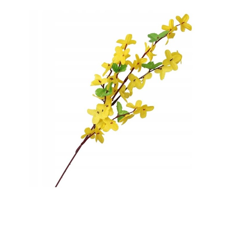 GAŁĄZKA DEKORACYJNA SZTUCZNE KWIATY FORSYCJA 52CM