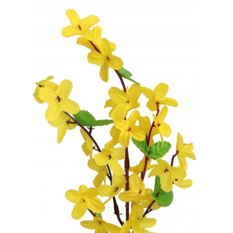 GAŁĄZKA DEKORACYJNA SZTUCZNE KWIATY FORSYCJA 52CM