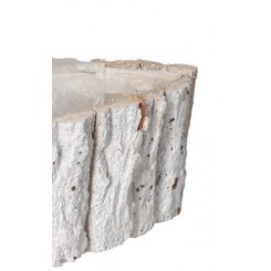 DONICZKA OSŁONKA DREWNIANA BIAŁA KORA KORYTKO 32CM