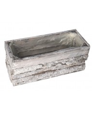 DONICZKA OSŁONKA DREWNIANA KORYTKO KORA 30 CM SZARA