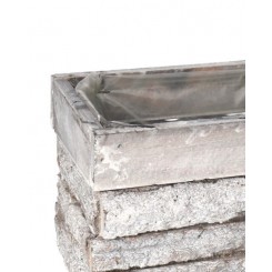 DONICZKA OSŁONKA DREWNIANA KORYTKO KORA 30 CM SZARA