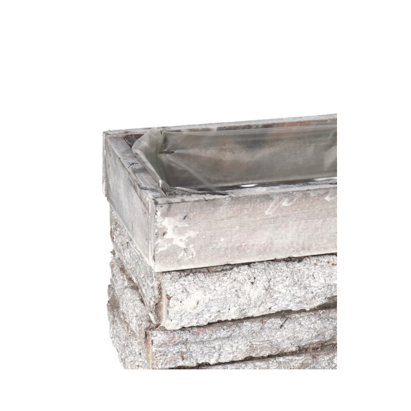 DONICZKA OSŁONKA DREWNIANA KORYTKO KORA 30 CM SZARA