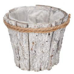 DONICZKA OSŁONKA DREWNIANA KORA SZARA 17CM