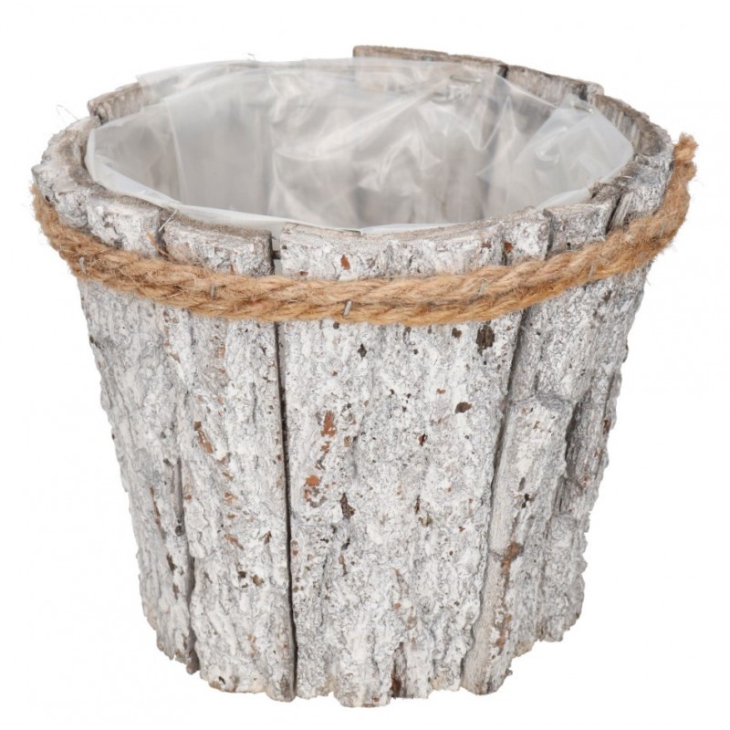 DONICZKA OSŁONKA DREWNIANA KORA SZARA 17CM