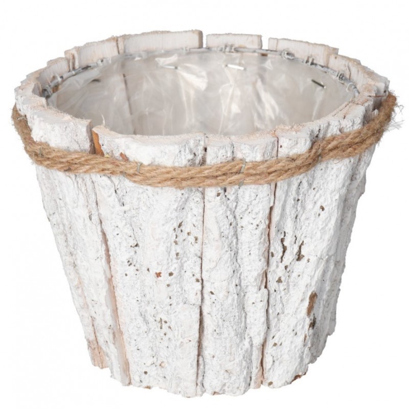 DONICZKA OSŁONKA DREWNIANA KORA BIAŁA 17CM