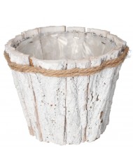 DONICZKA OSŁONKA DREWNIANA KORA BIAŁA 17CM