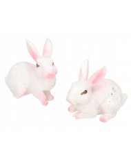 ZAJĄC ZAJĄCZKI WIELKANOCNE 2 SZT FIGURKI+ SIANKO