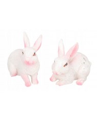 ZAJĄC ZAJĄCZKI WIELKANOCNE 2 SZT FIGURKI+ SIANKO