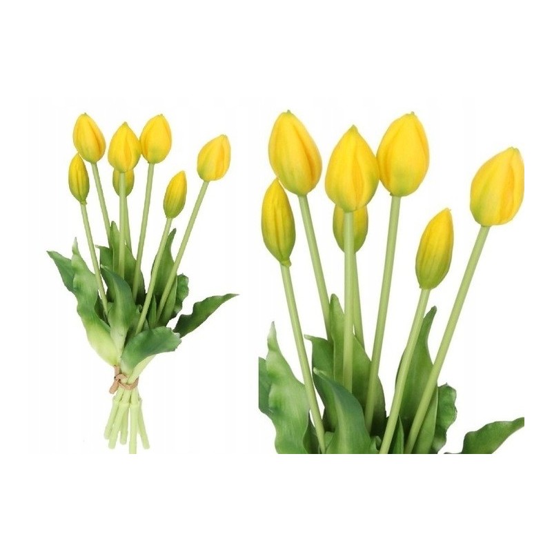 TULIPANY BUKIET TULIPANÓW GUMOWANE GUMOWE SILIKONOWE JAK ŻYWE 7SZT