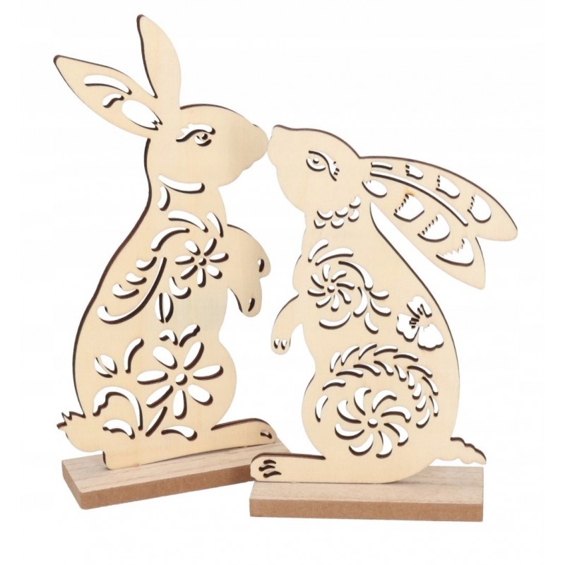 FIGURKA WIELKANOCNA ZAJĄC ZAJĄCZEK DREWNIANY