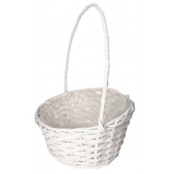 KOSZ WIKLINOWY DUŻY MOCNY BIAŁY KOSZE PREZENTOWE