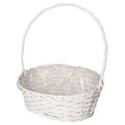 KOSZ WIKLINOWY DUŻY MOCNY BIAŁY KOSZE PREZENTOWE