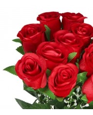 SZTUCZNE KWIATY ROŚLINY RÓŻA RÓŻE BUKIET GĘSTY XXL