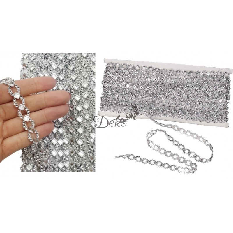 TAŚMA CYRKONIE PAS DIAMENTOWY OZDOBNY 12MM 10YARD