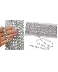 TAŚMA CYRKONIE PAS DIAMENTOWY 9,1M X12CM SREBRNA