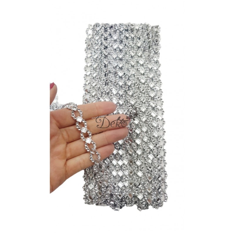 TAŚMA CYRKONIE PAS DIAMENTOWY OZDOBNY 12MM 10YARD