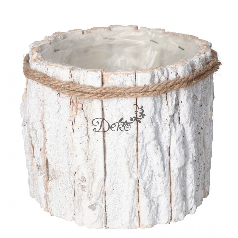 DONICZKA OSŁONKA DREWNIANA KORA BIAŁA DONICZKI