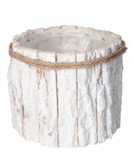 DONICZKA OSŁONKA DREWNIANA KORA SZARA DONICZKI