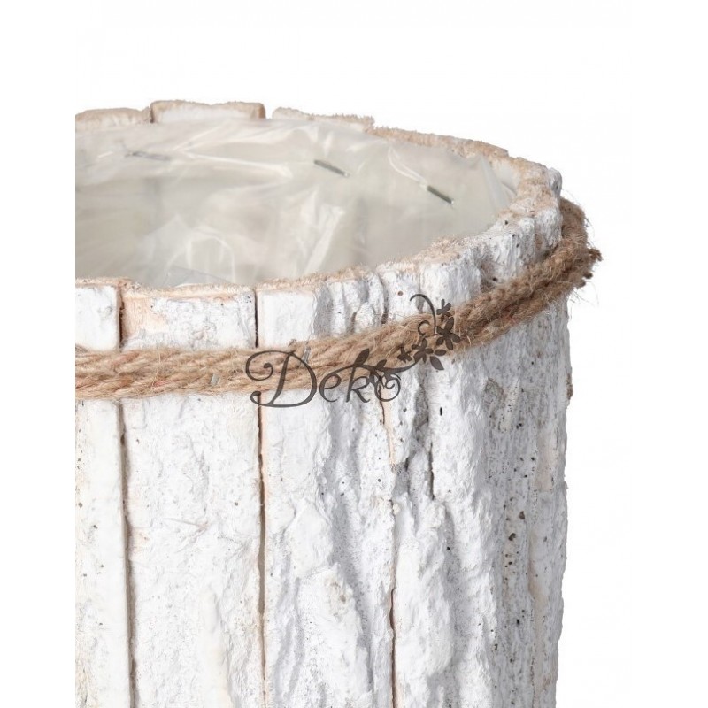 DONICZKA OSŁONKA DREWNIANA KORA BIAŁA DONICZKI