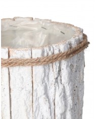 DONICZKA OSŁONKA DREWNIANA KORA BIAŁA DONICZKI