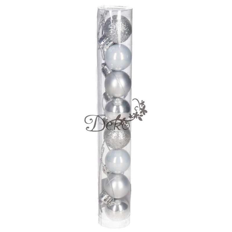 BOMBKI PLASTIKOWE NA CHOINKĘ STROIK 8SZT 2,5CM BOMBKI CHOINKOWE