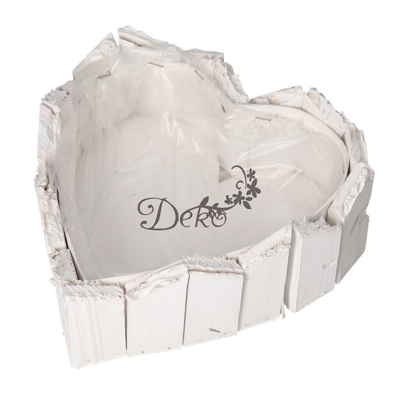 DONICZKA OSŁONKA DREWNIANA SERCE BIAŁA DONICZKI