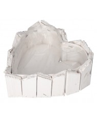 DONICZKA OSŁONKA DREWNIANA SERCE BIAŁA DONICZKI