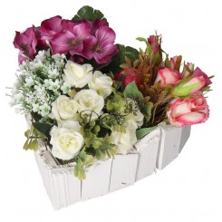 DONICZKA OSŁONKA DREWNIANA SERCE BIAŁA DONICZKI