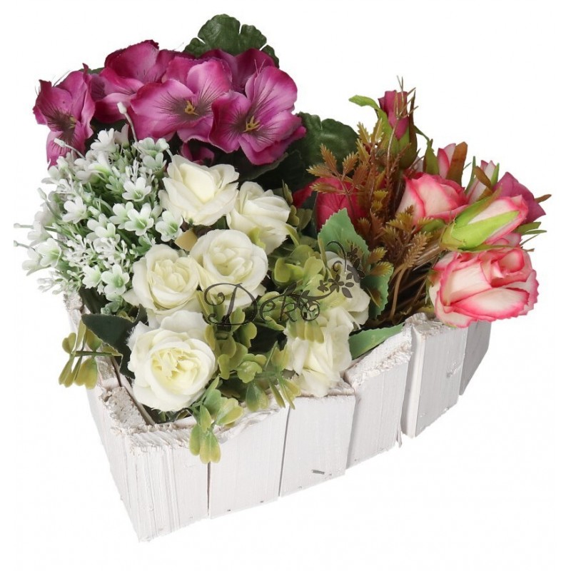 DONICZKA OSŁONKA DREWNIANA SERCE BIAŁA DONICZKI