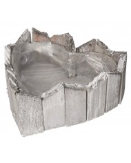 DONICZKA OSŁONKA DREWNIANA SERCE SZARA DONICZKI