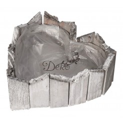 DONICZKA OSŁONKA DREWNIANA SERCE SZARA DONICZKI